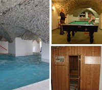 Collage zwembad en Sauna